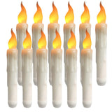 LED Flameless Taper Candles 6.5/11" Battery Operated Fake Flickering Candlesticks Electric Long Candles for Wedding Home Decor