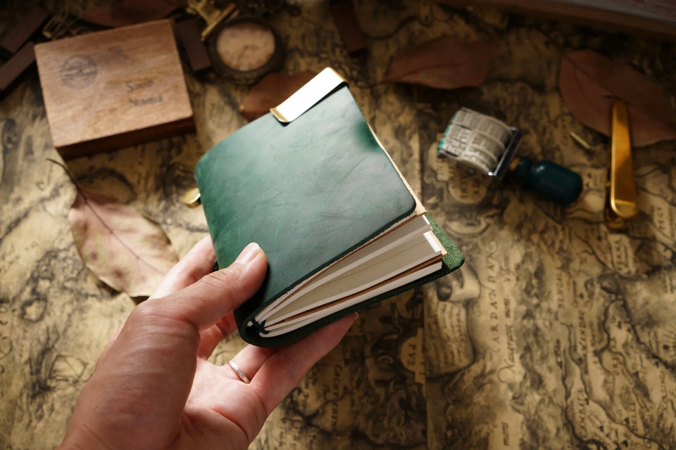 Refillable Leather Travel Notebooks Diary, Retro Handmade Leather Portable Travel Journals Sketchbook for School Office Supplies