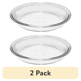 2 Pack 9 Inch Glass Pie Plate Bakeware Oven Microwave Safe Durable Easy Clean Dishwasher Freezer Storage Ideal Pies Quiches