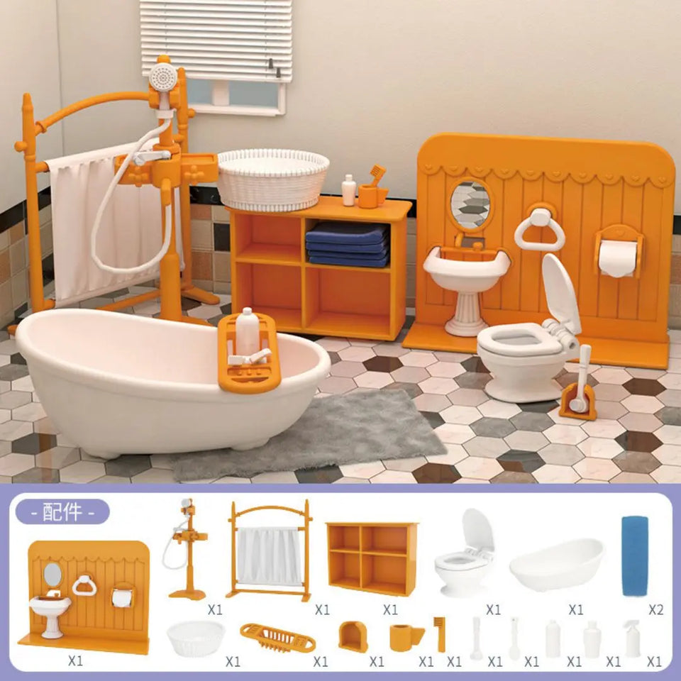 miniature items dollhouse furniture accessories living room bedroom supermarket shopping games family interaction doll kids toys