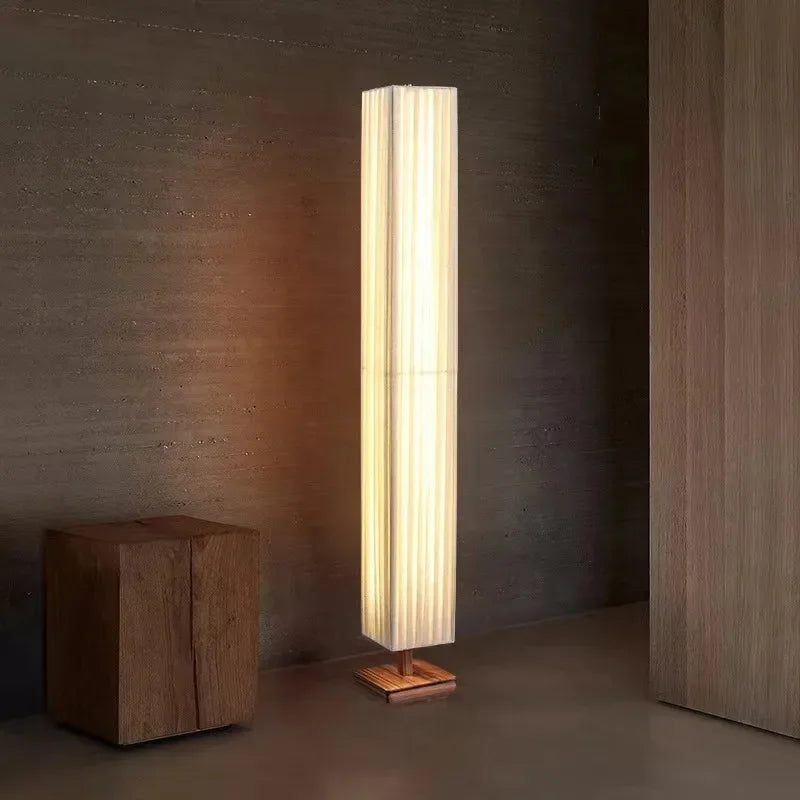 Modern Fabric Led Floor Lights for Living Room Sofa Side Decorative Wood Standing Lamps Light Bedroom Bedside Light Home Decor