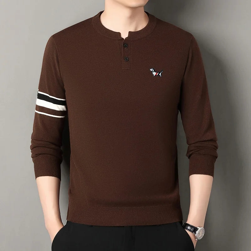 Hot Selling High-Quality Men's Knitted Sweaters New Arrivals O-Neck Wool Cartoon Dog Print Pullover Winter Versatile Menswear