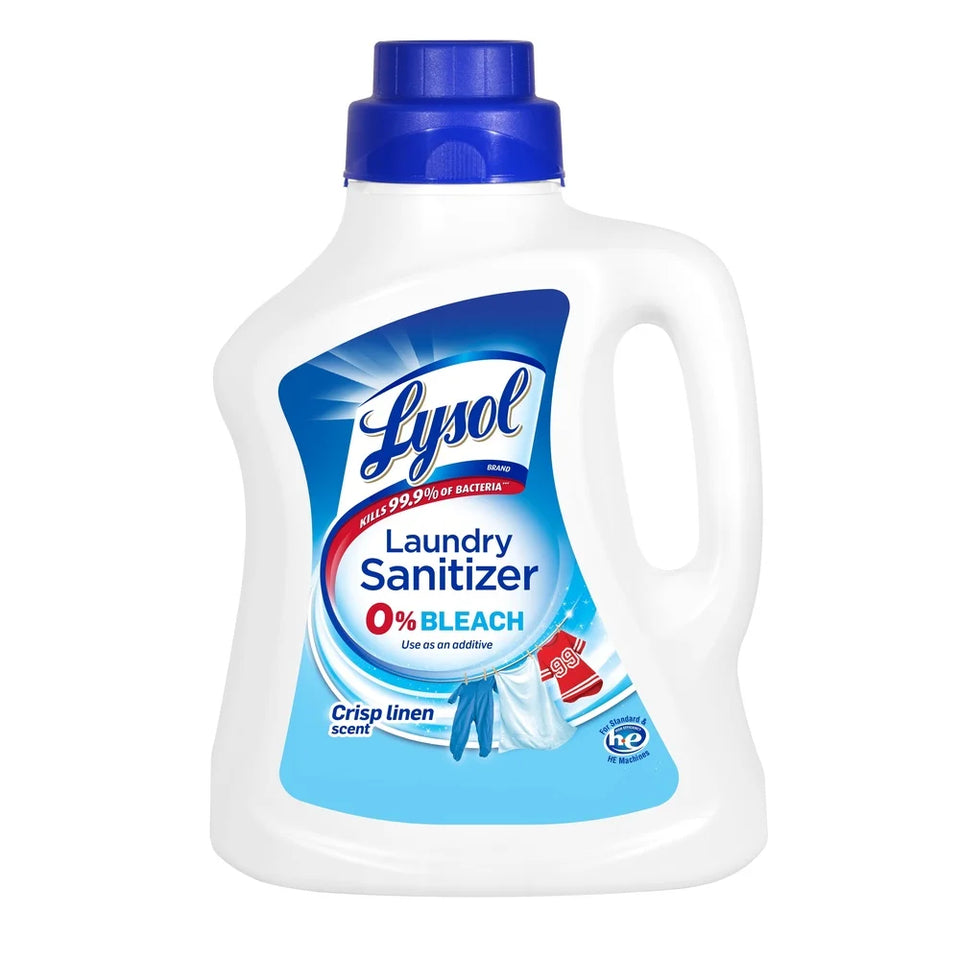Laundry Sanitizer Additive kills 99 9% bacteria odor eliminator bleach free laundry detergent crisp linen scent safe all fabrics