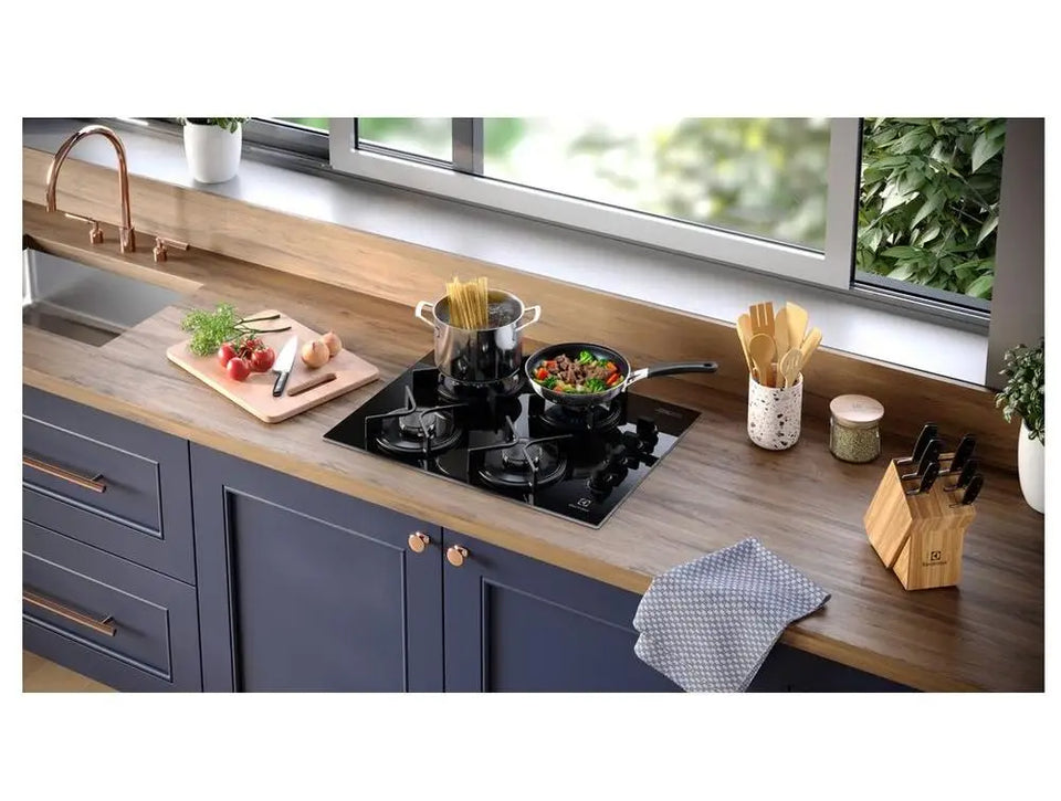Cooktop 4 Black Electrolux Gas Bocas Experience KE4GC - Bivolt