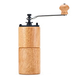 Wooden Manual Coffee Grinder Bean Conical Burr Coffee Mill for Espresso Fine Coarse Adjustable Portable for Travel Home Office