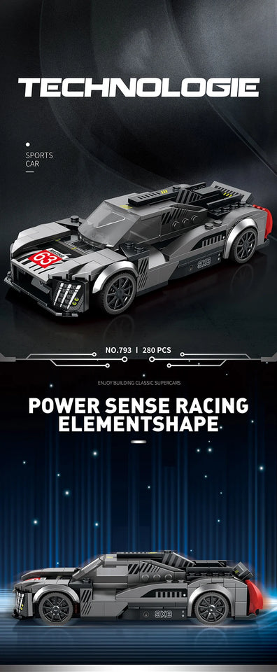 280PCS Sports Car Building Blocks City Racing Assemble Toys  Supercar Model Bricks Desktop Ornaments Children's Holiday Gifts