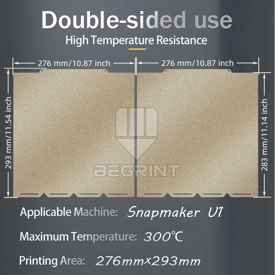 Build Plate For Snapmaker U1 Upgrade Accessories Build Plate Smooth PEI Steel Plate Super Adhension Heat Bed For Snapmaker U1