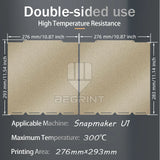 Build Plate For Snapmaker U1 Upgrade Accessories Build Plate Smooth PEI Steel Plate Super Adhension Heat Bed For Snapmaker U1