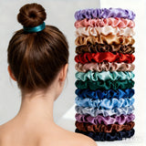 1/30/60/100pcs bulk satin scrunchies 100colors  women small 6.5cm headwear hair ties accessories casual cute black coffee