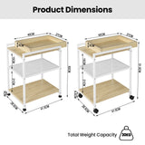 WOLTU 1PC Side Table 3-Tier Coffee Table Rolling Storage Cart with Removable Top Small End Table for Sofa Living Room Storage