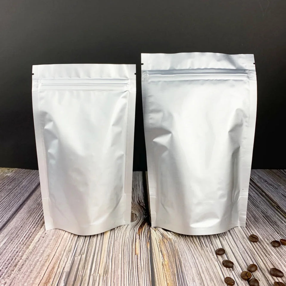 100pcs Silver Dumb Aluminum Foil Bags Heat Seal - Top Open Mylar Foil Bag Matte Surface Plastic Food Package Spices/Sauce Pouch