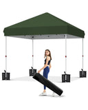 10x10 FT Pop Up Canopy Tent with 3 Adjustable Heights – Outdoor Sun Shade Shelter, 4 Sandbags & Carry Bag, for Parties & Events