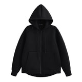 HH Autumn Women Gray Jacket With Hood Long Sleeve Big Pocket Zipper Jacket Coat Woman Loose Casual Outerwear Coat Tops