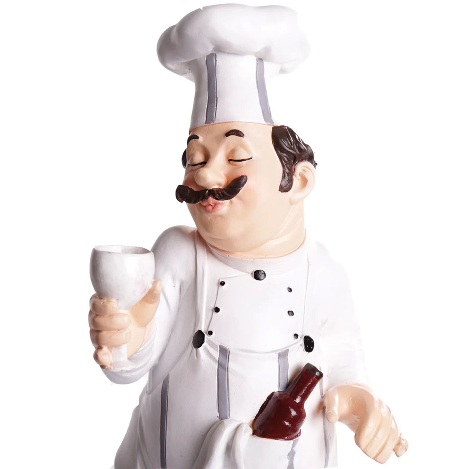 Restaurant Resin Decor - Chef Figurine & Bar Ornaments for Cafe, Commercial Kitchen Decorations Durable Resin Craft