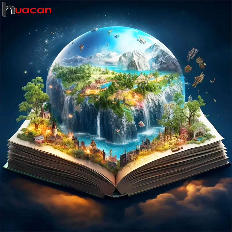 Huacan New Arrivals Diamond Painting Landscape Waterfall Full Embroidery Book Picture Of Rhinestones Wall Decor