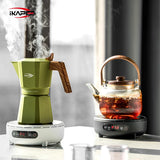 IKAPE Espresso Moka Pot and infrared ceramic hob Set,220V With Temperature Control Stovetop Espresso Machine For Coffee Lover