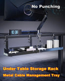 New No Punching Under Table Storage Rack Metal Cable Management Tray Standing Desk Organizer Cord Management Storage Accessories