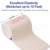 4 Rolls 3 inch x 5 yds Elastic Bandage Wrap, Cotton Compression Bandage Wrap with Self-Closure,Support & First Aid for Sports