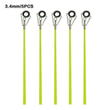5pcs 40cm Fishing Rod Tip Retractable Carbon Fiber Fiberglass Fishing Pole with Top Ring Boat/Raft Rod Tip Spare Tail Fiberglass