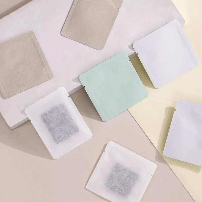 StoBag 200pcs Wholesale Cotton Paper White Packaging Bags Small Heat Sealing for Tea Coffee Powder Storage Pouches Portable