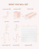 Deli Pink 4pcs Pegboard Combination Kits, Easy Storge, Free & Easy to Assemble, Two Installation Methods