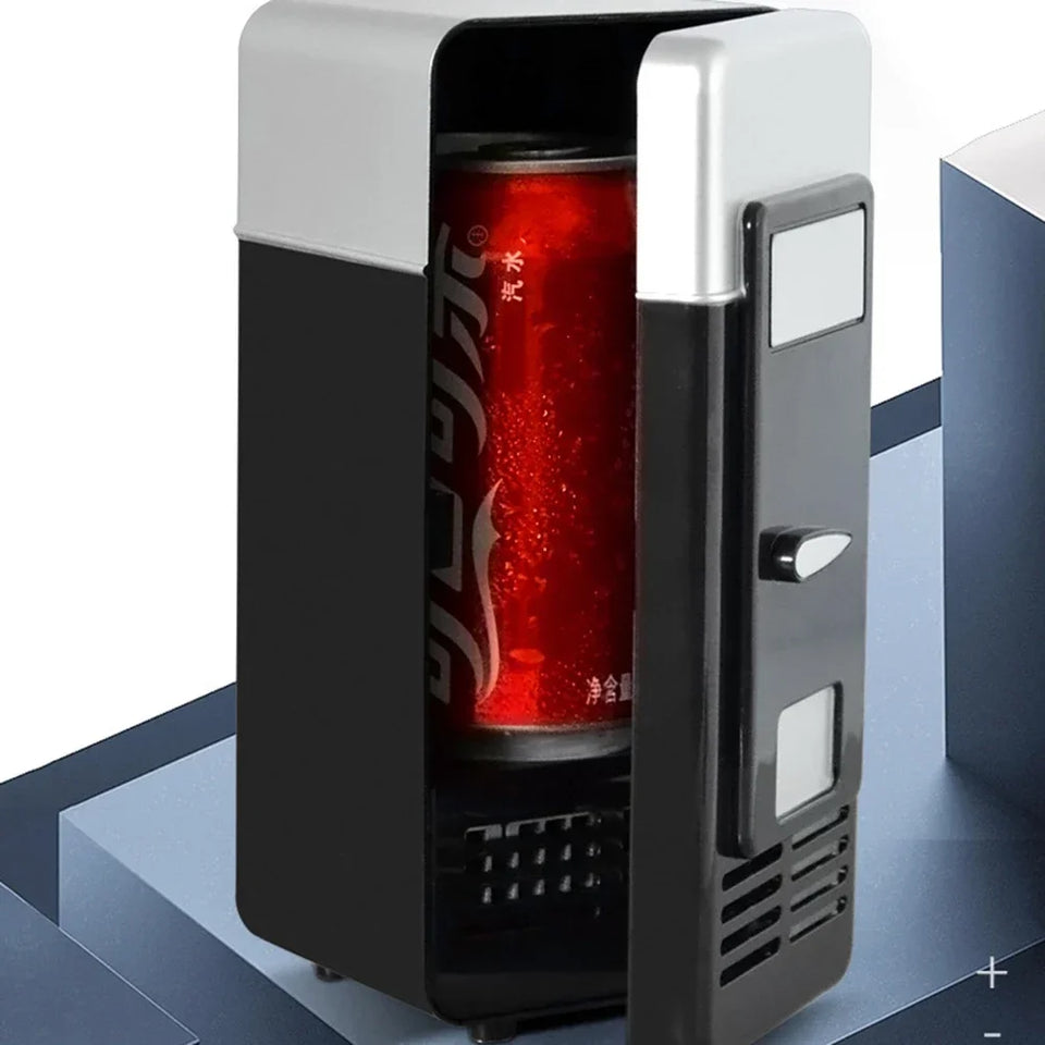 Mini USB Fridge Portable Cooler Beverage Drink Cans Cooler / Warmer Refrigerator for Car Laptop PC Computer Black Red Color 2024