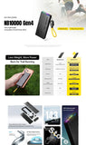 NITECORE NB10000 Gen4 10000mAh 9V Carbon Fiber Power Bank 22.5W Fast Charge Mobile Outdoor Powerbank IPX7 Dual USB-C