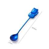 Stainless Steel Coffee Spoon Cute Lucky Cat Shape Teaspoon Dessert Snack Scoop Ice Cream Mini Spoons Tableware Kitchen Tools