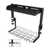 Clamp on Desk Shelf Black Desk Organizer Strong Load Bearing for Sundries Gaming Devices Office