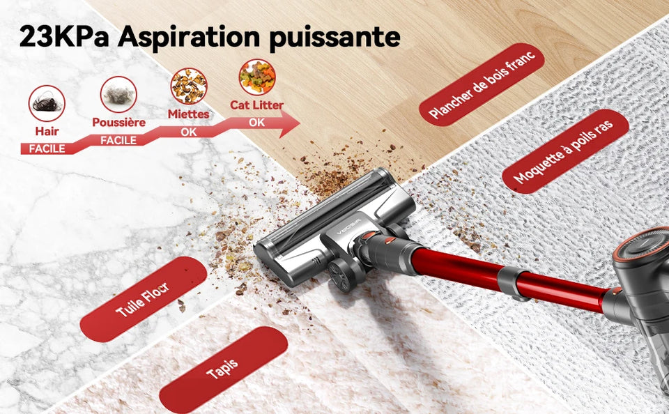 YISORA Corded Vacuum Cleaner, 600W 23KPa Stick Vacuum, Free-Stand 6 in 1 Handheld Vacuum Cleaner for Hard Floor Carpet