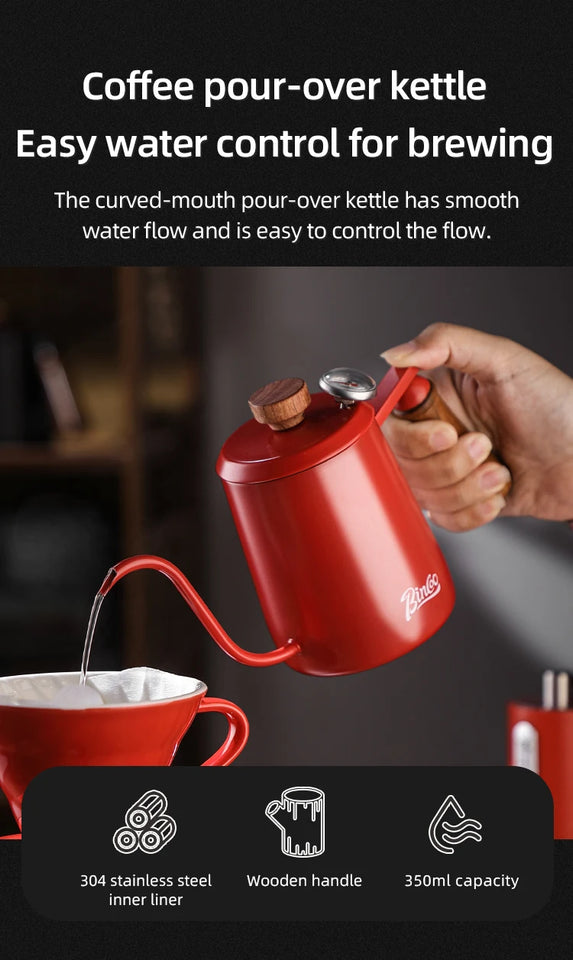 BINCOO Pour Over Coffee Dripper Set 400ml Glass Sharing Pot Funnel Drip Coffee Maker Hand Brew Cup Coffee With V01 Filter Paper