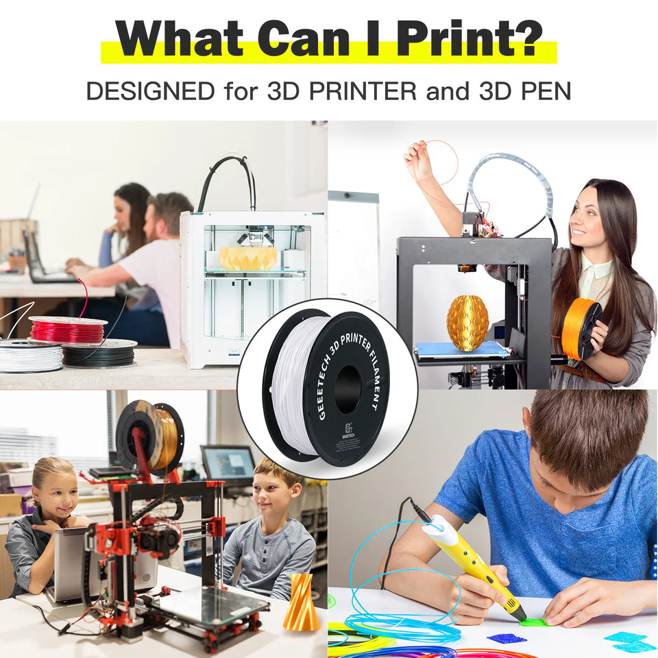GEEETECH 5Rolls 3D TPU Flexible Filament TPU material 1.75mm Plastic Vacuum Packaging, Non-Toxic High Quality Safe,fast ship