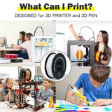 GEEETECH 5Rolls 3D TPU Flexible Filament TPU material 1.75mm Plastic Vacuum Packaging, Non-Toxic High Quality Safe,fast ship