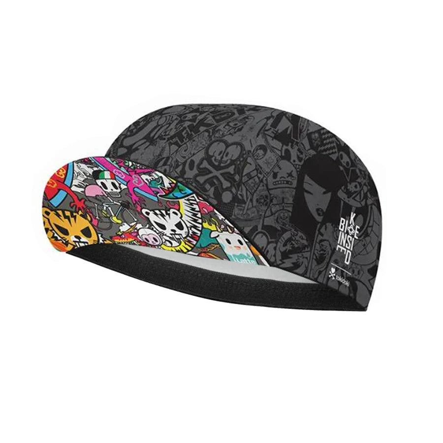 Black Cycling Cap Funny Road Bicycle Hat Cartoon Bike Headwear Men and Women Coffee & Beer Gorra Ciclismo