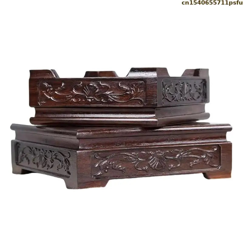 Premium Wooden Pedestal Display Shelf - Ideal for Bonsai Plants, Mini Flower Pots, Coffee/Tea Sets & Figurines | Standing Base