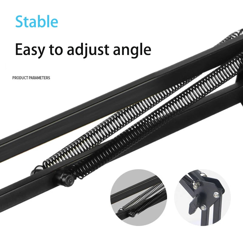 Desktop Phone Stand for Mobile Telephone Video Shooting Overhead Smartphone Mount for Cellphone Table Bracket for Vlog Recording