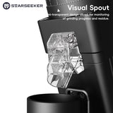 STARSEEKER E55Pro Electric Coffee Grinder 55MM Titanium Cone Burr Stepless Adjustment Espresso Brew Coffee Bean Grinder Black