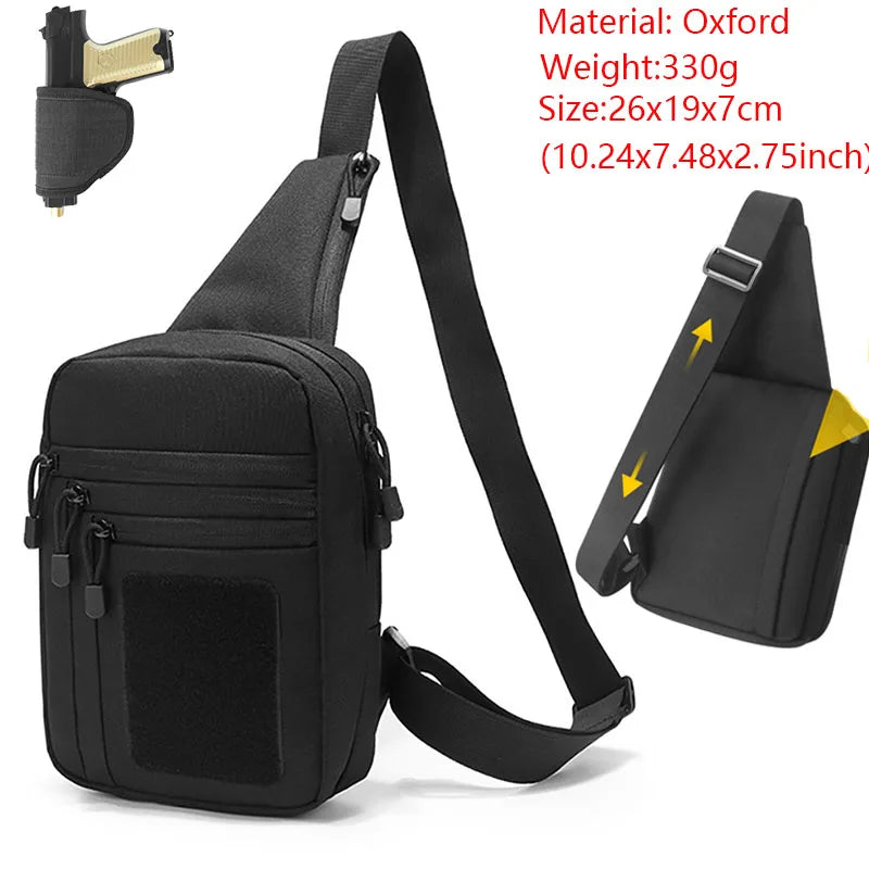 Concealed Carry Bag Tactical Crossbody Sling Backpack Shoulder Gun Holster Bag Chest Pack EDC Pouch Pistol Holster Bag Hunting