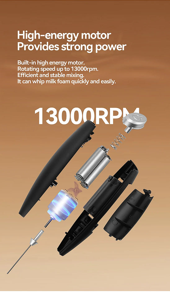 1PC Electric Egg Beater Milk Frother Wireless Handheld Coffee Cappuccino Frother Household Mini Whisk Mixer
