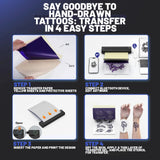 Portable A4 Thermal Printer Mini Tattoo Stencil Transfer Printer Multifunctional Tattoo Document Printer Wireless Bluetooth