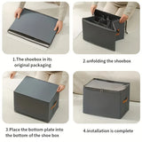 Foldable Shoes Storage Organizer 12 Grids Visible Jeans Clothes Storage Boxes Dust-proof Closet Shoe Storage Containers