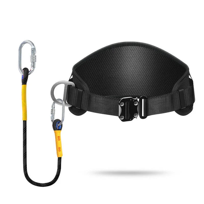 High-altitude Work Safety Harness Single Waist Safety Belt with Safe Rope Hook Outdoor Climbing Training Protective Equipment