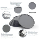 6Pcs 10cm Silicone Coasters Round Heat Resistant Rubber Tea Cup Mat Drink Coffee Mug Glass Beverage Holder Pad Decor Table Mat