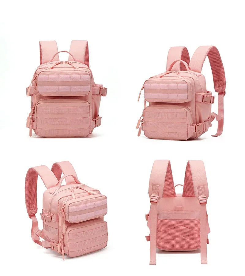 Mini Tactical Backpack for Women Camping Hiking Sports Gym Bag 9L Daily Travel Athlete Fitness Rucksack with Bottle Holder