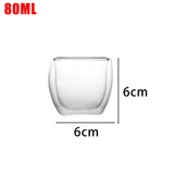 1/3pcs Glass Coffee Cup Transparent Double Walled Glass Heat-resistant Milk Juice Tea Cup Kitchen Bar Party Drinkware Gift Set