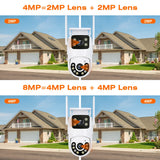 Outdoor Wireless Security IP Camera 4K 8MP HD Dual Lens External Wifi PTZ Camera Auto Tracking Street Surveillance Camera iCsee