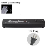 220V/110V Vacuum Sealer Packaging Machine with Free 10pcs Vacuum Bags Household Black Food Vacuum Sealer
