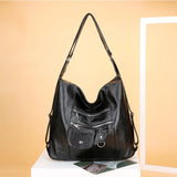 Street Retro Fashion Trend Women's Shoulder Crossbody Bag Zipper Large Capacity Travel Purse and Handbag Casual Backpack