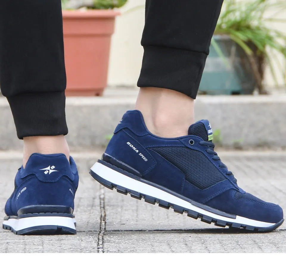 BONA 2022 New Designers Suede Casual Shoes Men Sneakers Outdoor Walking Shoes Man Comfortable Shoes Walking Footwear Mansculino