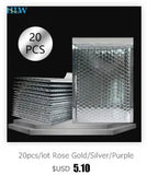 20pcs/lot Rose Gold/Silver/Purple/Blue Packaging Shipping Bubble Mailer Plastic Padded Envelopes Gift Bag Mailing Envelope Bag